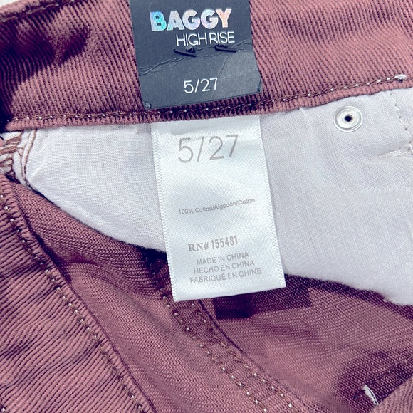 Simple Society color denim baggy high rise jeans. 100% cotton, size 5/27 - Picture 4 of 8